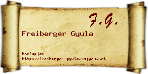 Freiberger Gyula névjegykártya