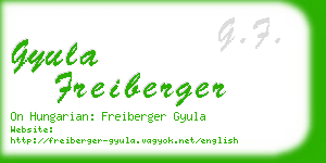 gyula freiberger business card